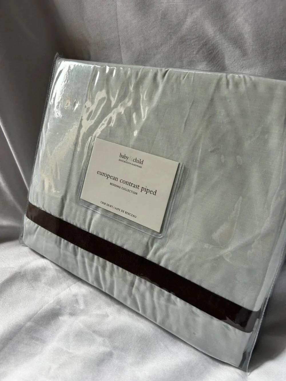 Baby & Child Restoration Hardware Sage Green Crib Skirt Egyptian Cotton